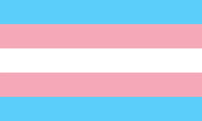 Transgender flag, blue, pink, and white